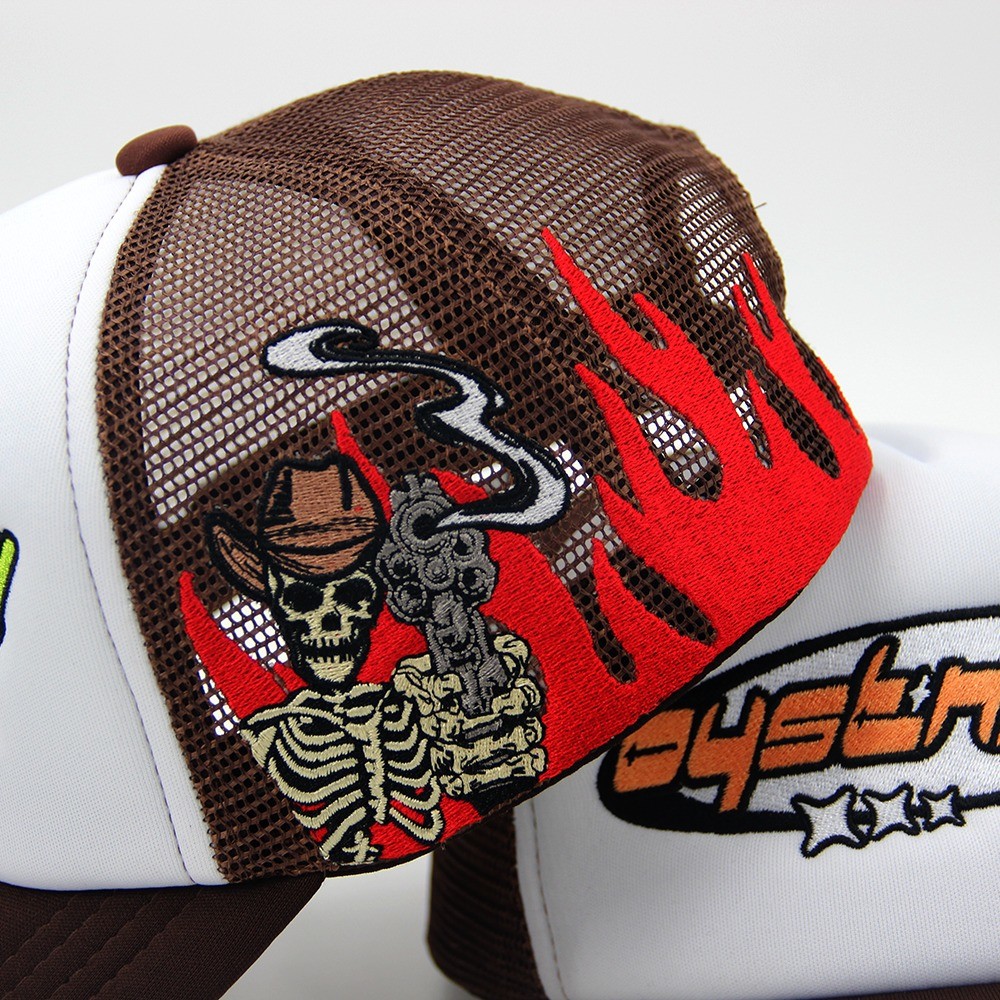 Embroidered Mesh 5 Panel Trucker Cap Sport Truckers Adult Embroidered Custom