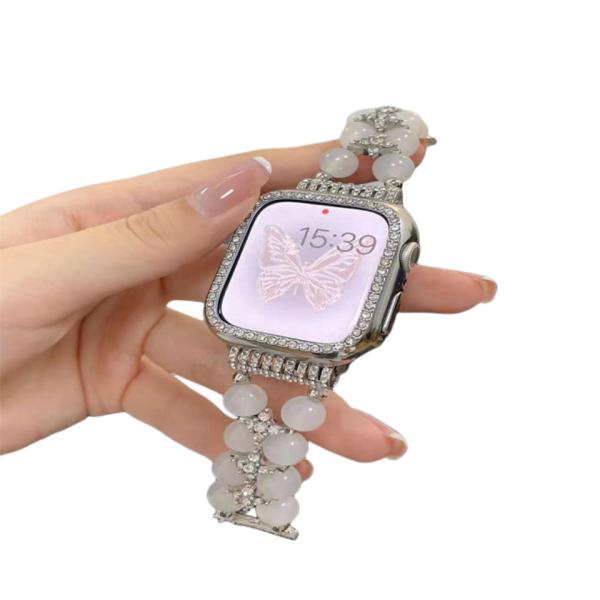 Jewelry Bracelet Beads Women Watchstrap for iWatch 8 Series 38mm 40mm Smart Watch Band