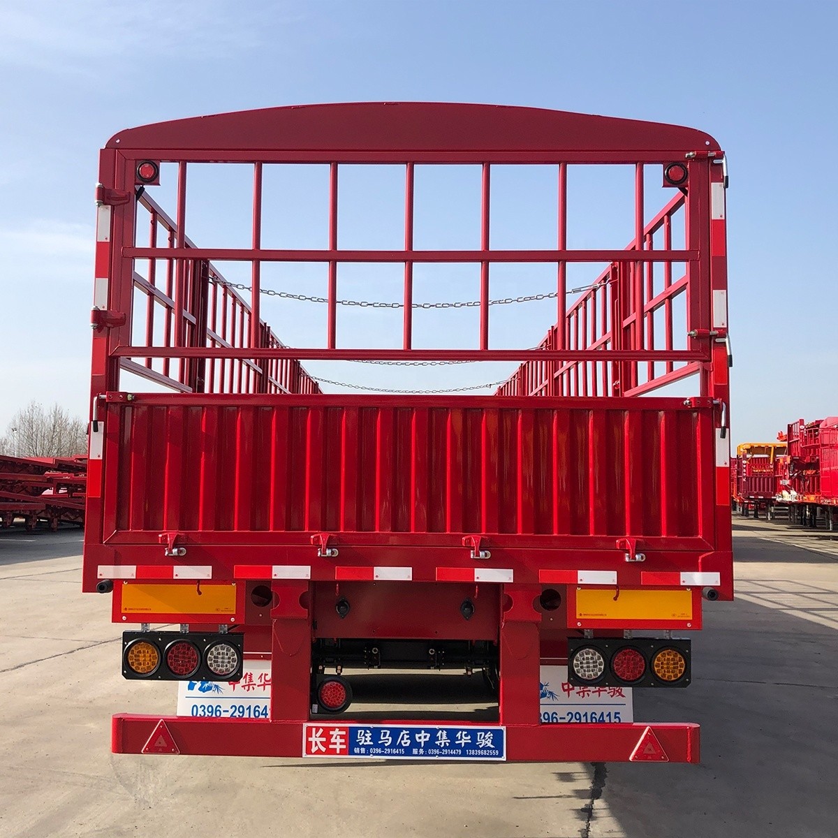 Truck Trailer Customers Optional Tri-axle Transport Cargo Goods Curtain Fence Semi Trailer
