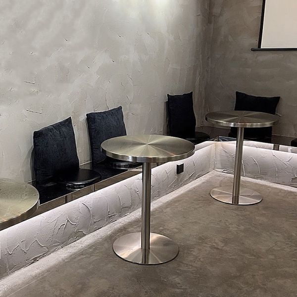 Minimalist Outdoor Leisure Stainless Steel Small Round Table Bar Dining Restaurant Table