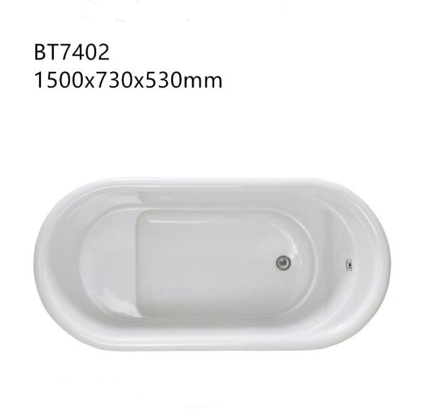 Sanitary Ware Ellipse Modern Built-in Bathtub Acrylic Material White Color