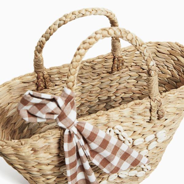 Сумка соломы ведра сумки корзины маленьких девочек сумки Tote пляжа изготовленных на заказ детей лета естественная