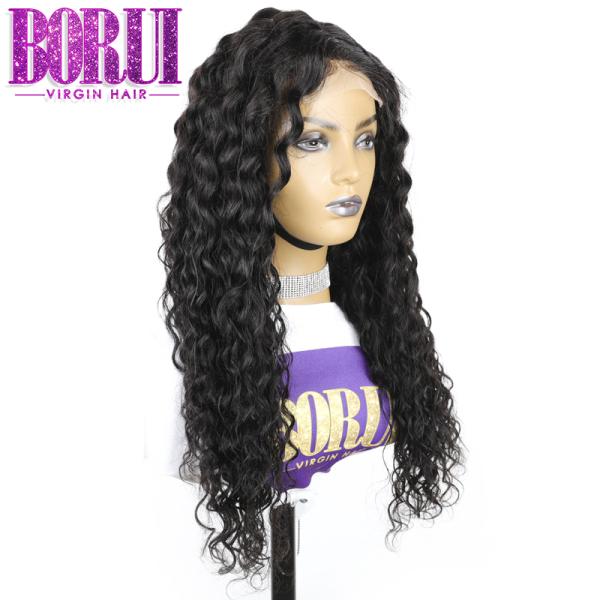 Pre Plucked Custom Lace Wigs Water Wave Lace Closure Wig With Baby Hair 250% Density