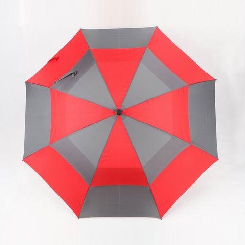 Colorful Vented Ladies Golf Umbrella , 30 Inch Dual Canopy  Wooden Handle