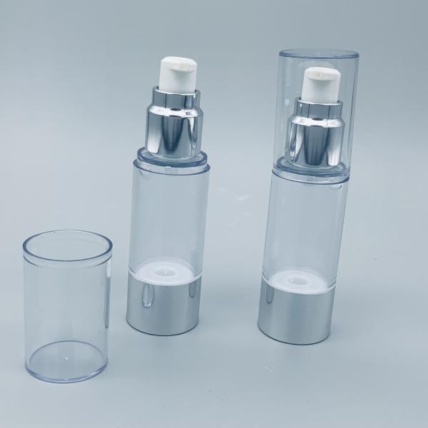 Silver transparent cosmetic packaging lotion essence PP airless lotion pump bottle