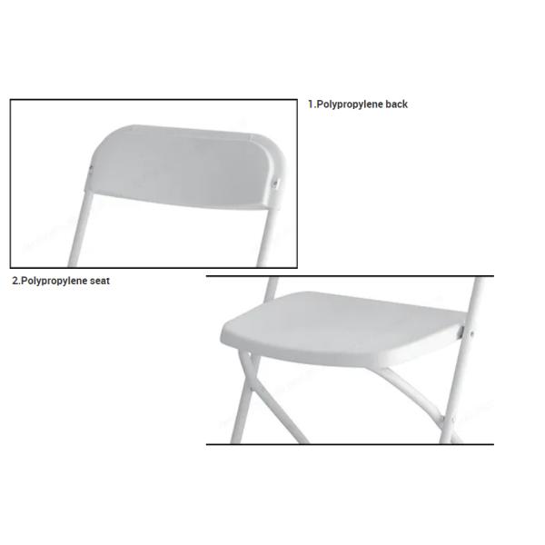 81*42*39cm Heavy Duty Fan Back White Plastic Folding Chair for Workshop Applications