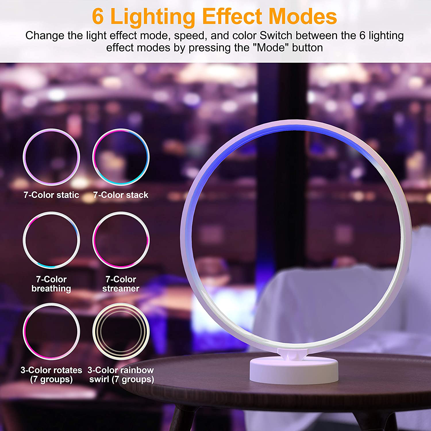 2700K RGBW Remote Control Mood Lamp Bedside Table Lamp for Home Party