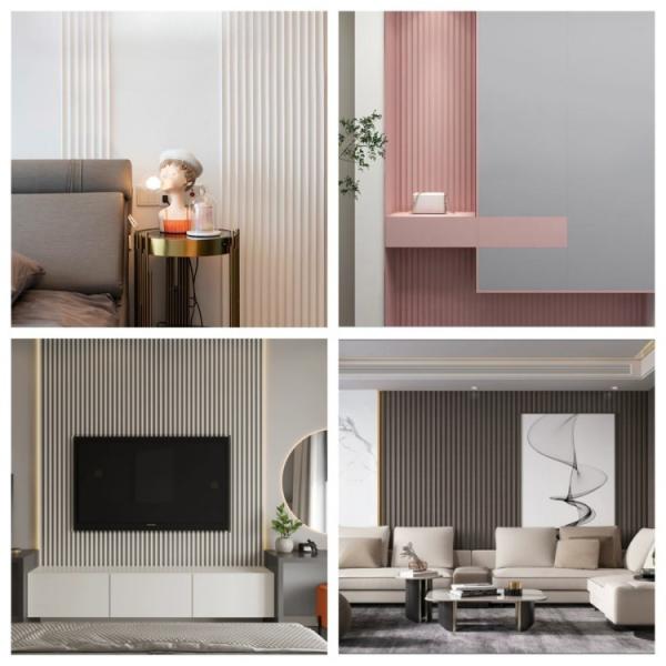 Fluted WPC Wall Panel Eco-friendly and Waterproof 3D Insulated Slat Wood for Indoor Interiors