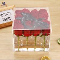Accueil Organisation Boîte de rangement en acrylique à fleurs rose facile à nettoyer épaisseur sur mesure
