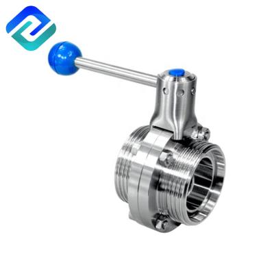SMS Sanitary Butterfly Valve Double Flanged 3 Inch Food Grade 316ss DN10