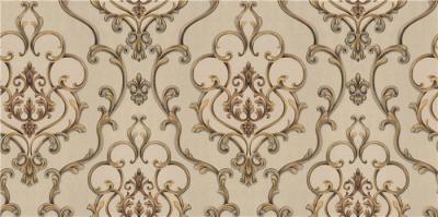 1.06*10m Brown Damask Wallpaper / Contemporary Floral Wallpaper PVC Material