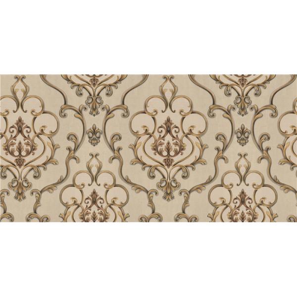 Washable Bedroom Damask Feature Wallpaper Colorfast For TV Background