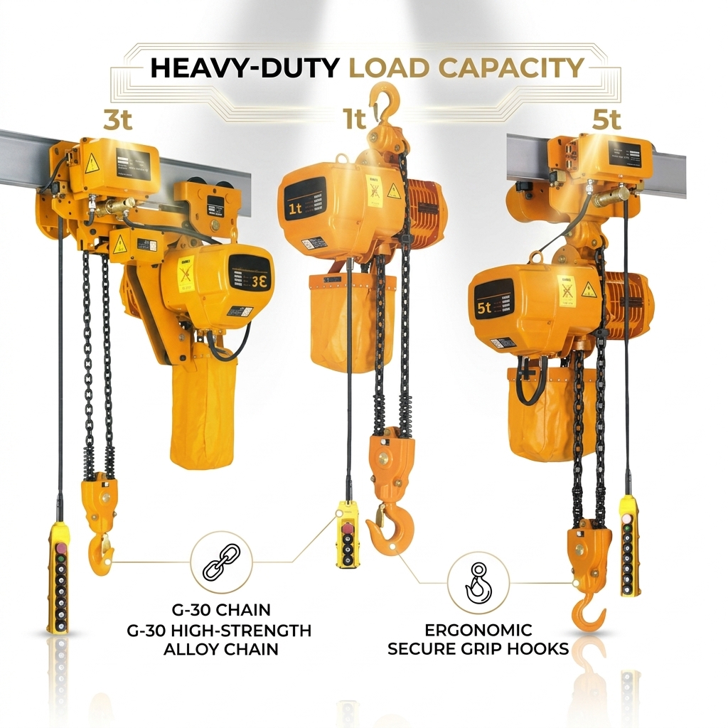 Three Phase Electric Chain Hoist G80 Alloy Chain Industrial Lifting Hoist Single Speed