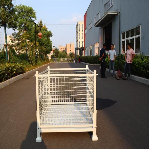 Forklift Collapsible Metal Storage Box , Stackable Metal Cage Containers Rack Bin