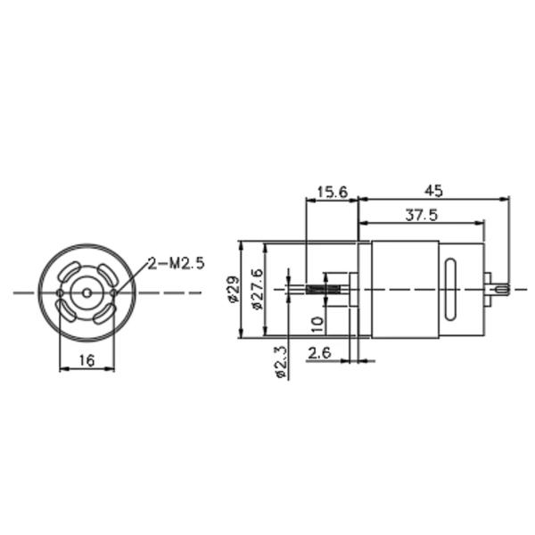 36V 20W DC Electric Motor Brushes 1600RPM 3A Smart Home Motor Automation