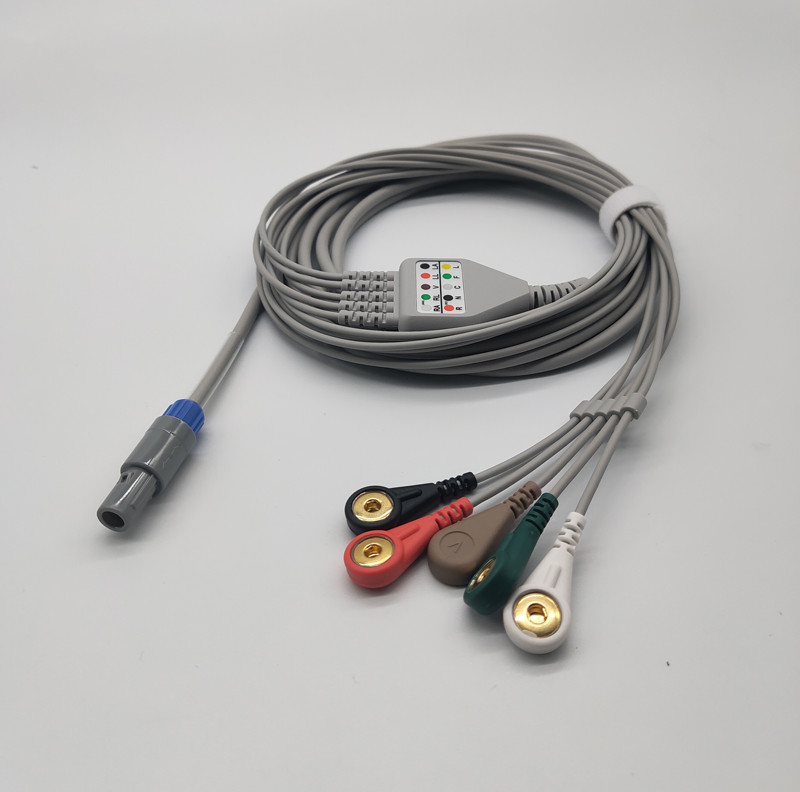Контактный разъем IEC/AHA кабеля 6 Biosys Ecg руководств соединителя AHA 3/5 Din