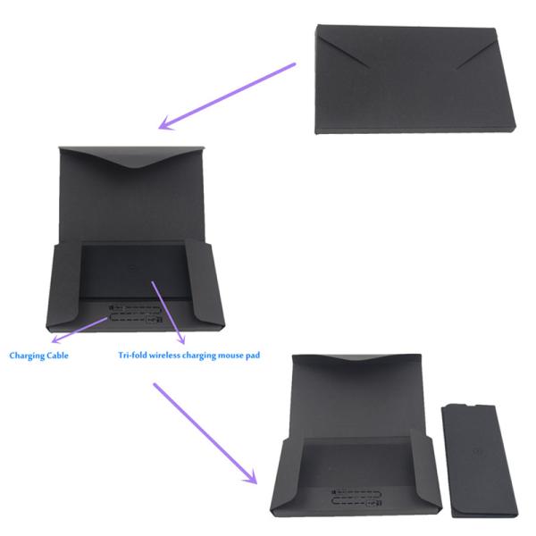 Pu Leather Mobile Phone Wireless Charging Mouse Pad Super Thin Folding