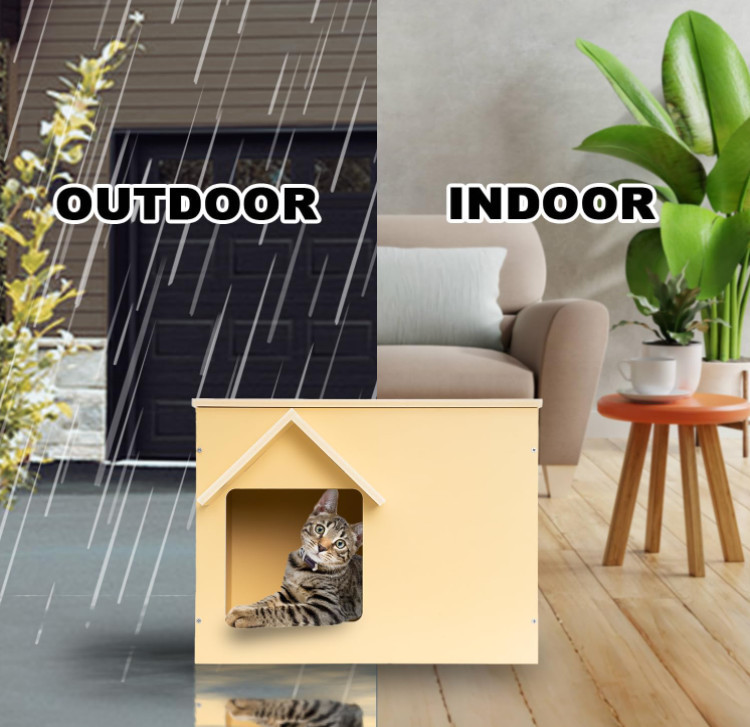 Hot Selling Outdoor Waterproof Feral Cat Shelter Wooden Stray Cat Condo Cat Houses
