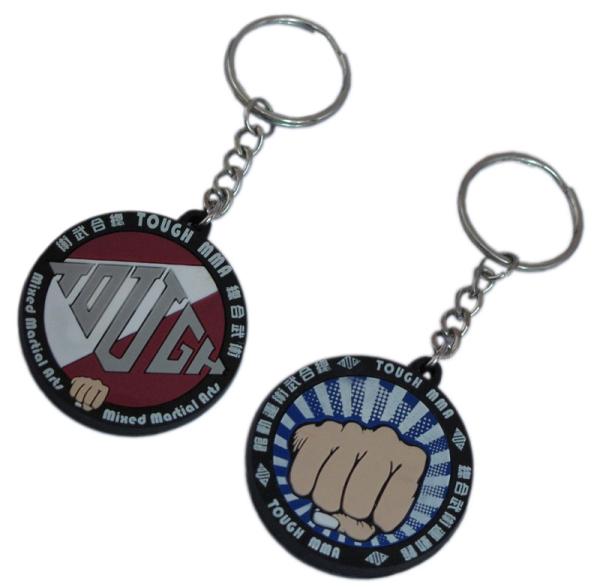 Zip Puller Rubber PVC Keychain PMS Double Sided 40mm Height