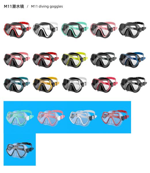 Tempered Glass Lens Scuba Diving Snorkel Mask Set For Youth Adult