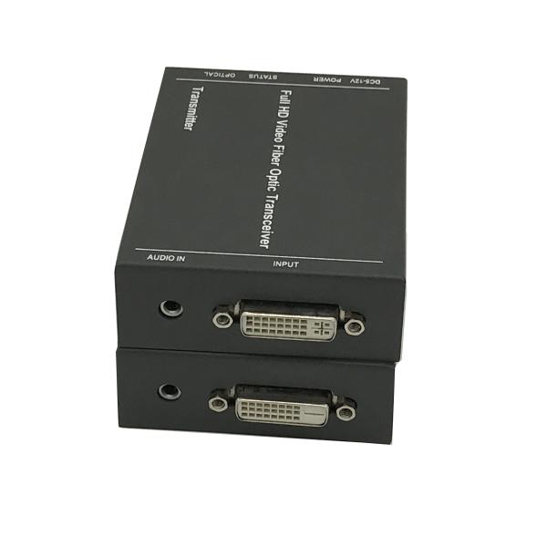 Vidéo audio de DVI au stéréo 1920 externe du convertisseur X 1080P 60Hz de médias d'Ethernet de fibre de fibre