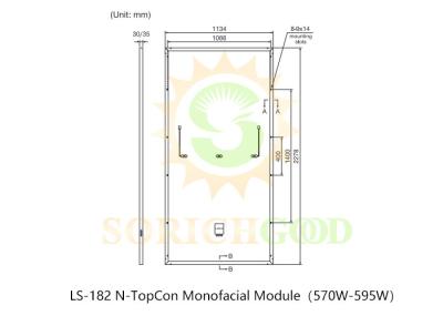 570W 182 N-TopCon Monofacial Module 72S For Commercial Utility Scale Solar