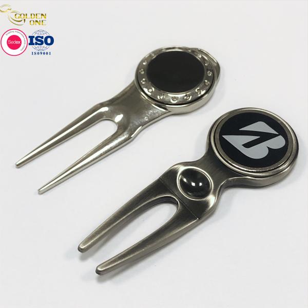 Fork Metal Golf Pitch Repair Tool , Stainless Steel Divot Tool Sublimation Blank