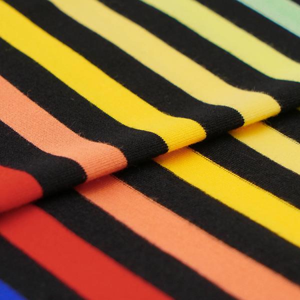 Tecido de algodão estriado à moda e amigável à pele para camiseta