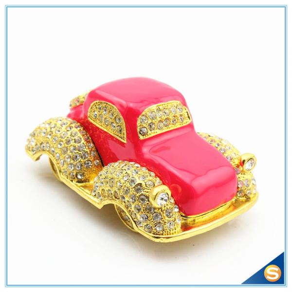 Lovely Crystal Car Shape Trinket Box Home decoration Enamel Trinket Box SCJ329
