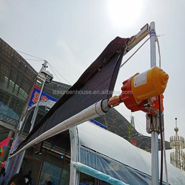 Маленький электрический ролл-ап-мотор для многоразового тепличного фильма