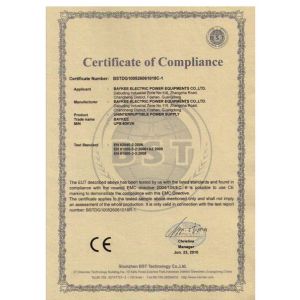 Baykee Electric Power Equipments Co., Ltd Certifications