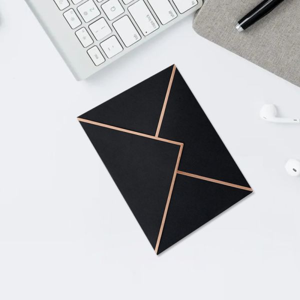 Uv Bronzing Logo Black Card Kraft Paper Envelope For Business