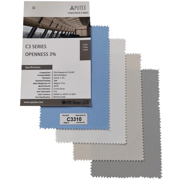 Tela solar de la protección solar de la franqueza del AATCC 16-2003 el 3% de Groupeve para las persianas de rodillo