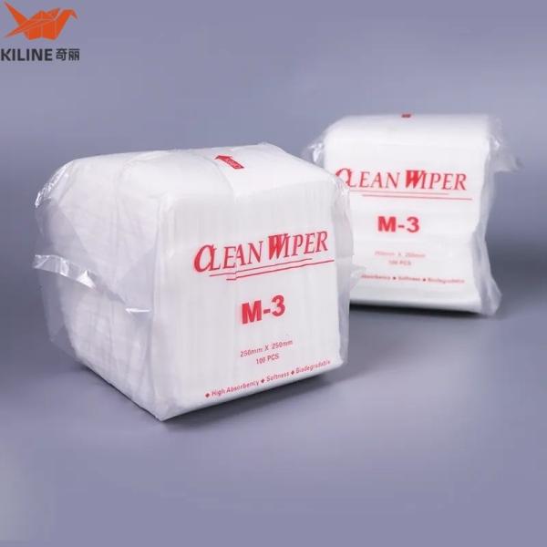 100% Polyester 25cm Disposable Industrial Cleanroom Non Woven Spunlace Polyester Fabric for Wipes