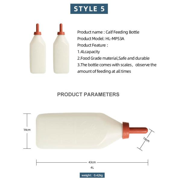 4Litre Easy To Clean White Calf Feeding Bottle With Anti Slip Grip