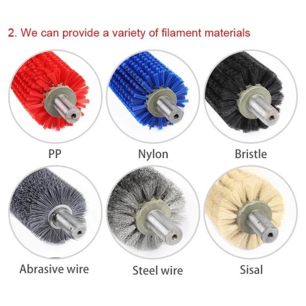 Цилиндрическая нейлоновая промышленная роликовая щетка для очистки конвейерных ремней