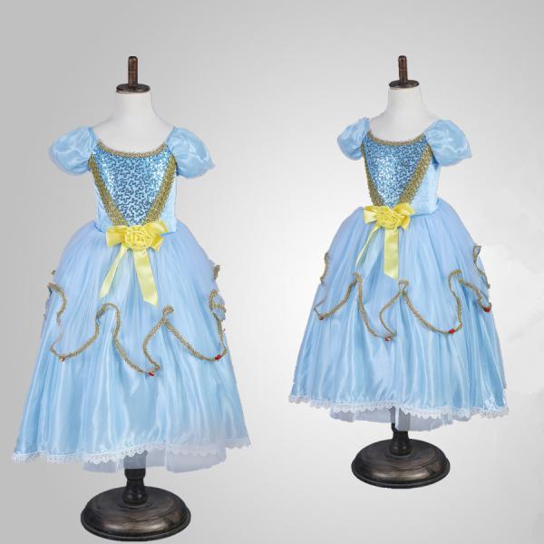 Girl's long princess dress for party,Christmas and halloween with 6 layers