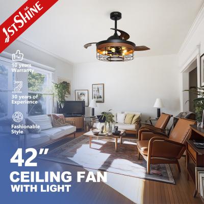 DC Motor 65W Retractable Decorative Ceiling Fan With 5 Light Kits