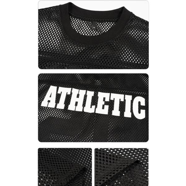 Heat-transfer Printing Boxy Mesh Jersey Tee for Men's Sports Apparel in Knitted Fabric