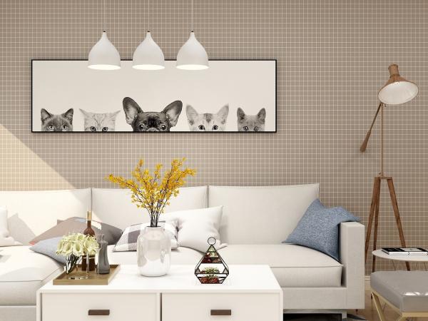 Black Grid 3D Adhesive Wallpaper 3D Wall Stickers Waterproof For Kitchen Bathroom
