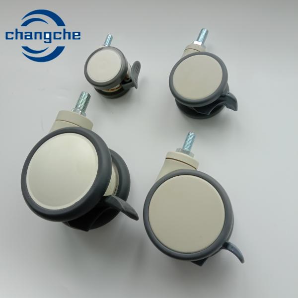 ODM 1.5 Inch Stem Length Hospital Bed Caster Wheels PP / Steel / Chrome Finish