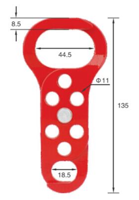137mm Length Double End Steel Lockout Hasp 44.5 Jaw Clearance