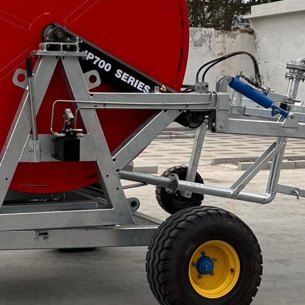 Hose Reel Irrigation Equipment JP50 Red 75mm Pipe Diameter 430kg Total Weight