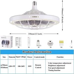 Cap en mouvement Dimming intelligent Ventilateur de plafond 360 à commande à