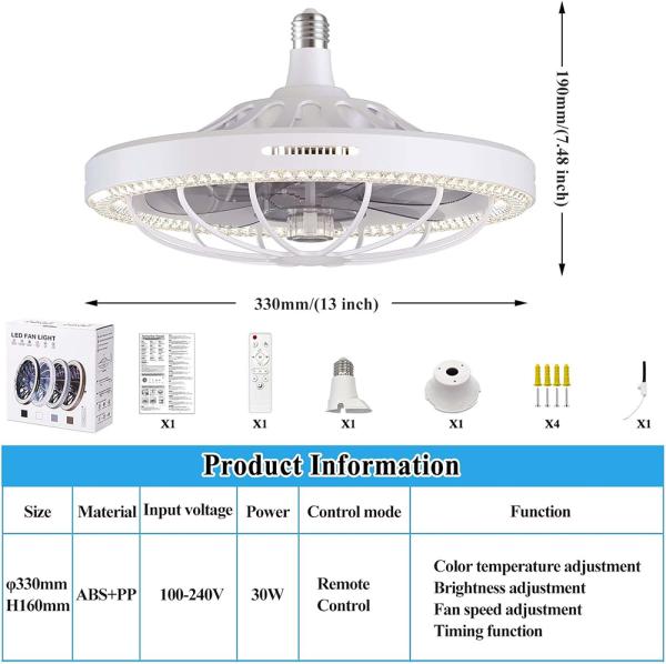 Wholesale factory Moving Head Intelligent Dimming Home Decor Ceiling Fan 360 Rotating Remote Control