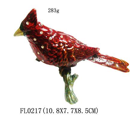 Wholesale Colorful Bird Design Metal China Jewelry Box For Gift