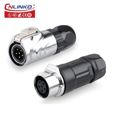 CNLINKO M12 Panel Mount Waterproof Ip67 6 Pin Male Female Docking Connector