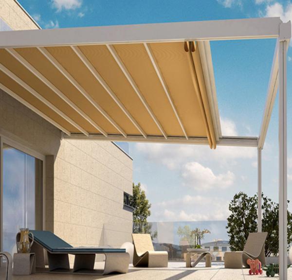 OEM Automatic Outdoor Awnings RGB 2.5M Pergola With Retractable Roof