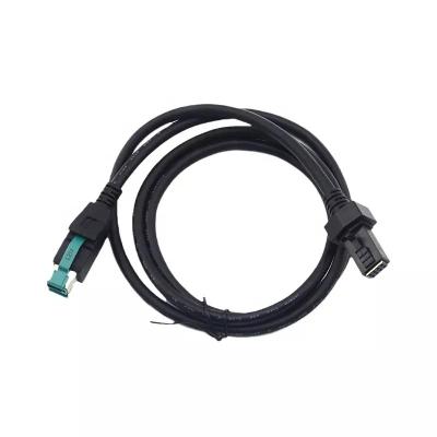 1m Black Straight Pos Machine USB Cable USB To Latch N Lok 2X4 ODM