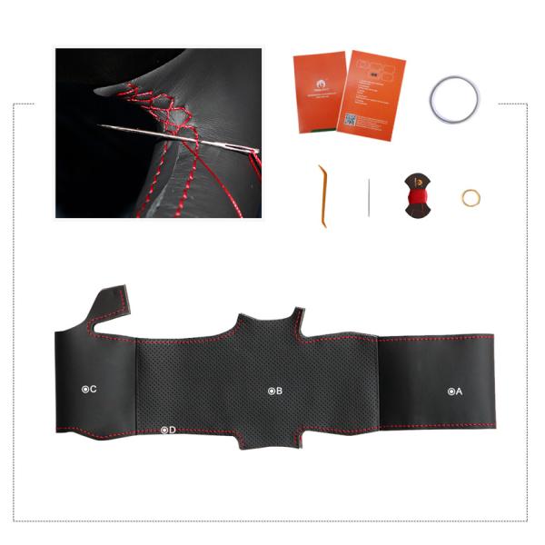 Custom Leather Steering Wheel Cover Kit for Seat Leon Mk2 2006 2007 2008 Ibiza 6L 2007